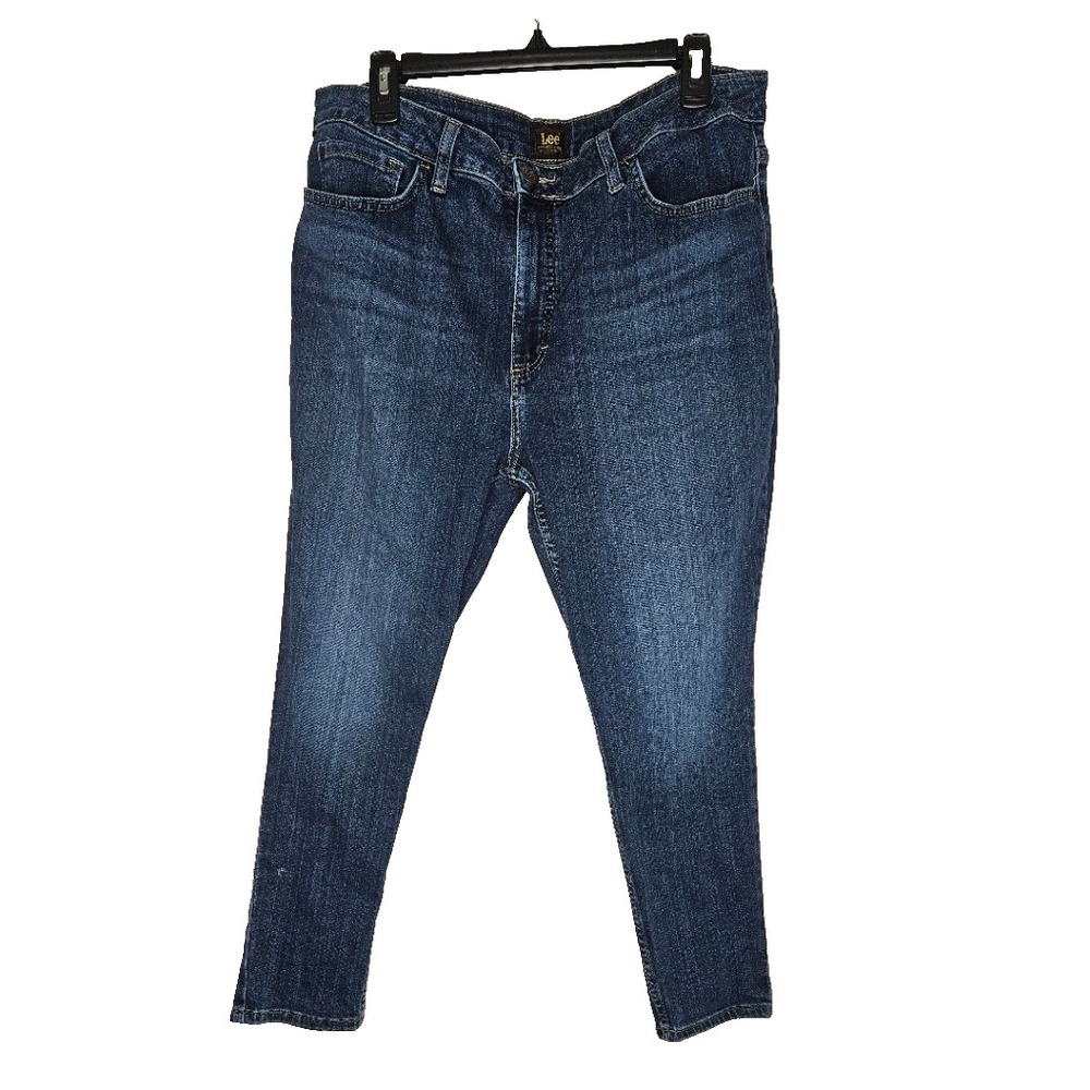 Lee 18P High Rise Skinny Jeans Medium Wash Stretch Y2K Casual Minimalist